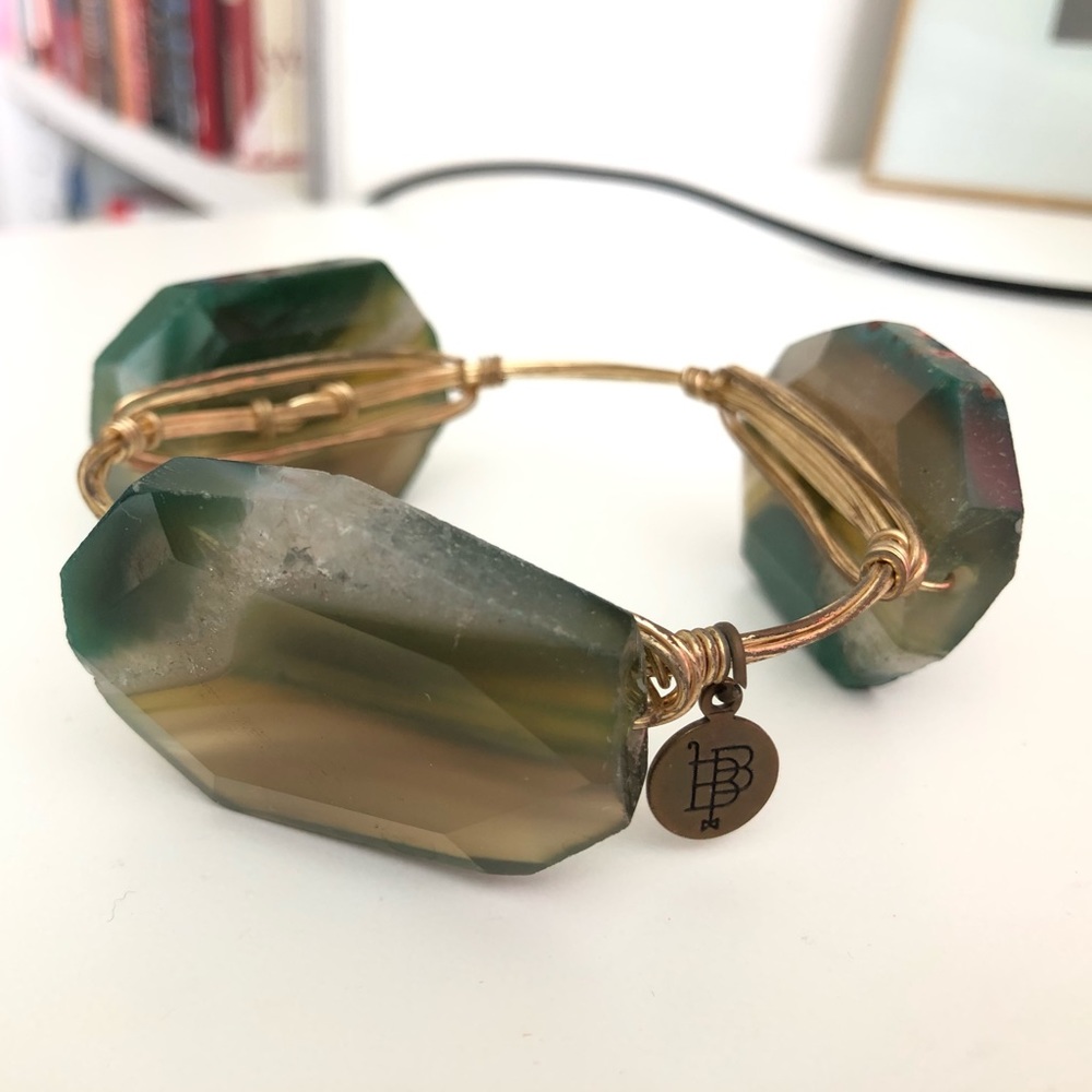 Chunky Bourbon & Bowties green bangle